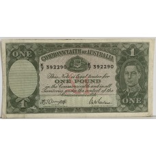 AUSTRALIA 1942 . ONE 1 POUND BANKNOTE . ARMITAGE/McFARLANE